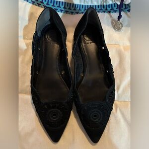Tory Burch Black Suede Flats